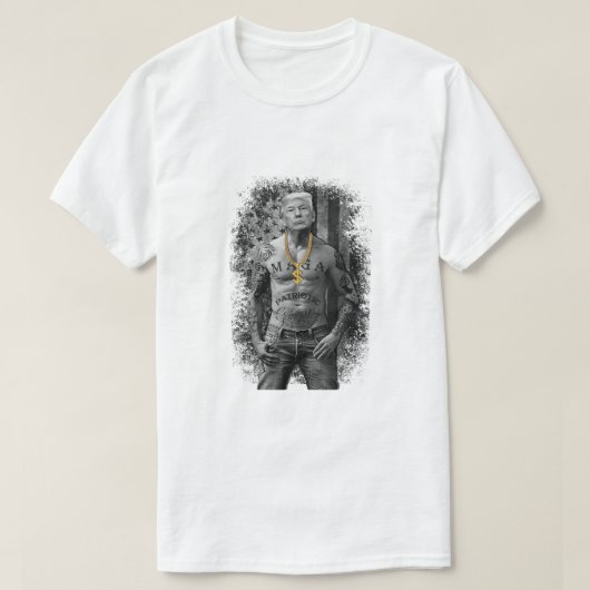 愛国的暴力団アンチ自由主義のプロトランプ共和国 Tシャツ (デザイン正面)