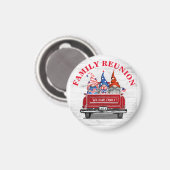 愛国的格言ヴィンテージレッドトラックファミリー懇親会 マグネット (正面/裏面)