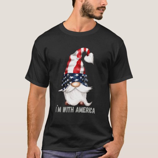 愛国的格言 – アメリカ合衆国チームアメリカ国旗 – Im With Tシャツ (正面)