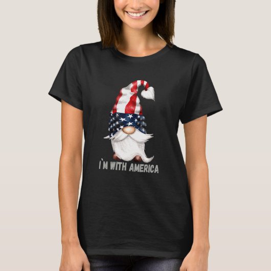 愛国的格言 – アメリカ合衆国チームアメリカ国旗 – Im With Tシャツ (正面)