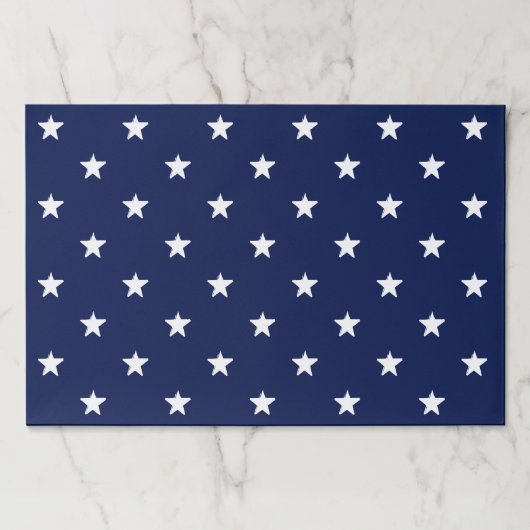 愛国的海軍の青い白い星模様のランチョンマット ペーパーパッド (正面)