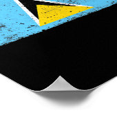 愛国的男性女性サンルシア動揺して国旗 ポスター (角)