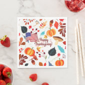 愛国的秋デザインフラッグハッピー感謝祭 スタンダードランチョンナプキン (インサイチュ)