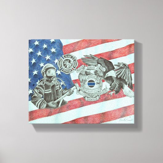 愛国的第一応答者 キャンバスプリント (正面)