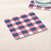 愛国的紙ドリンクコースター スクエアペーパーコースター (アングル)