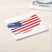 愛国的紙ドリンクコースター スクエアペーパーコースター (アングル)