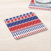 愛国的紙ドリンクコースター スクエアペーパーコースター (アングル)