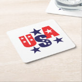 愛国的紙ドリンクコースター スクエアペーパーコースター (アングル)