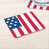 愛国的紙ドリンクコースター スクエアペーパーコースター (アングル)