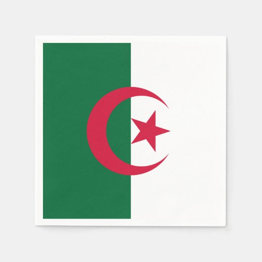 愛国的紙ナプキンとアルジェリア国旗 スタンダードカクテルナプキン (正面)