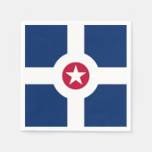 愛国的紙ナプキンとインディアナポリス州旗 スタンダードカクテルナプキン (正面)