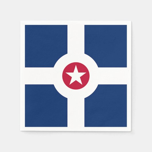 愛国的紙ナプキンとインディアナポリス州旗 スタンダードカクテルナプキン (正面)