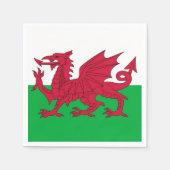 愛国的紙ナプキンとウェールズ国旗 スタンダードカクテルナプキン (正面)