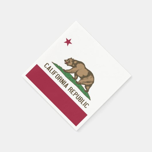 愛国的紙ナプキンとカリフォルニア州旗 スタンダードカクテルナプキン (角)