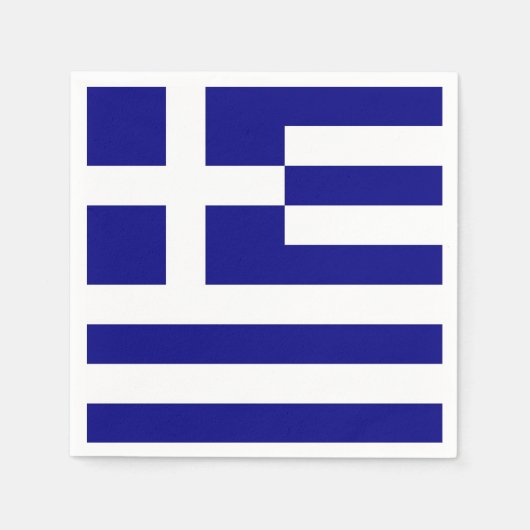 愛国的紙ナプキンとギリシャ国旗 スタンダードカクテルナプキン (正面)