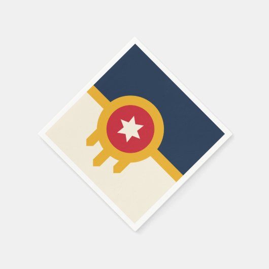 愛国的紙ナプキンとタルサ市旗 スタンダードカクテルナプキン (角)