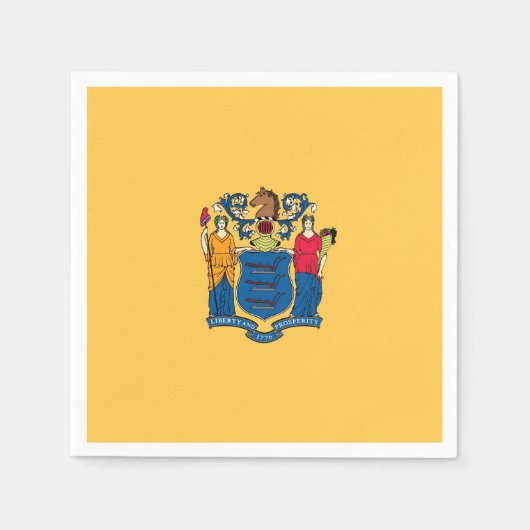 愛国的紙ナプキンとニュージャージー州旗 スタンダードカクテルナプキン (正面)