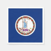 愛国的紙ナプキンとバージニア州旗 スタンダードカクテルナプキン (正面)