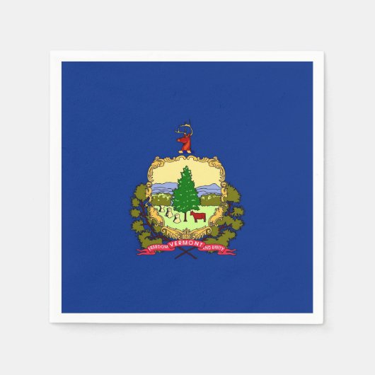 愛国的紙ナプキンとバーモント州旗 スタンダードカクテルナプキン (正面)