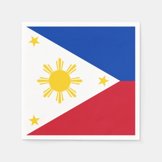 愛国的紙ナプキンとフィリピン国旗 スタンダードカクテルナプキン (正面)