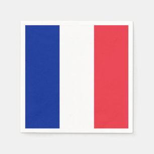 愛国的紙ナプキンとフランス国旗 スタンダードカクテルナプキン