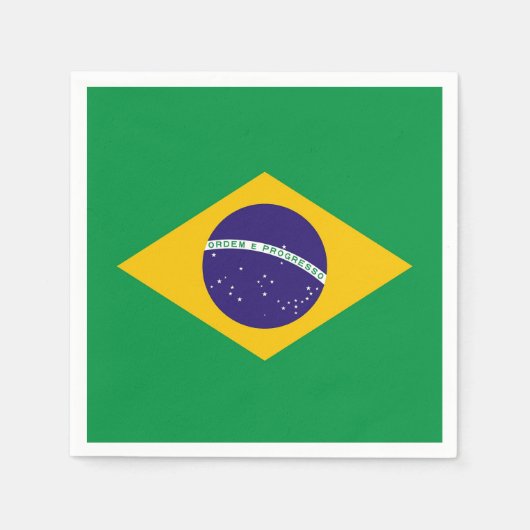 愛国的紙ナプキンとブラジル国旗 スタンダードカクテルナプキン (正面)