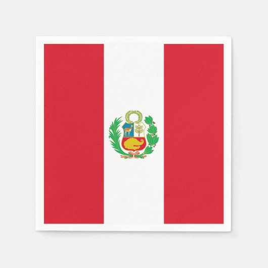 愛国的紙ナプキンとペルー国旗 スタンダードカクテルナプキン (正面)