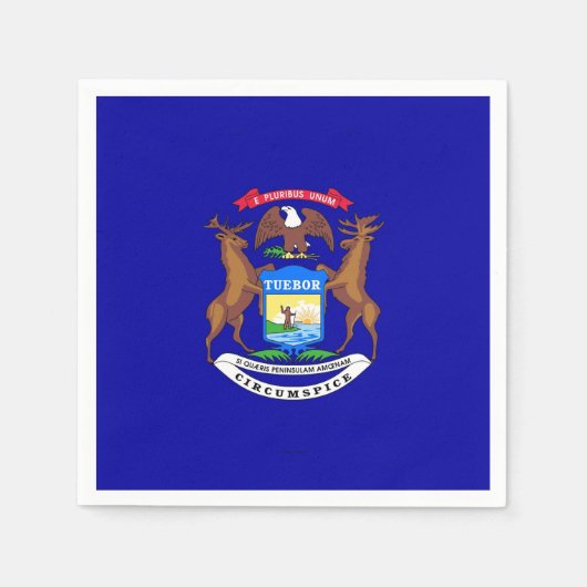 愛国的紙ナプキンとミシガン州旗 スタンダードカクテルナプキン (正面)