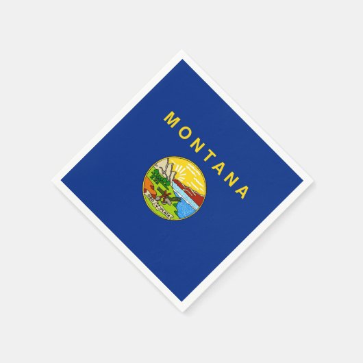 愛国的紙ナプキンとモンタナ州旗 スタンダードカクテルナプキン (角)