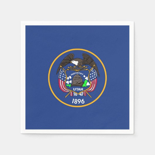 愛国的紙ナプキンとユタ州旗 スタンダードカクテルナプキン (正面)