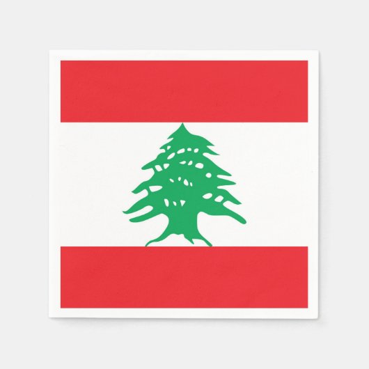 愛国的紙ナプキンとレバノン国旗 スタンダードカクテルナプキン (正面)