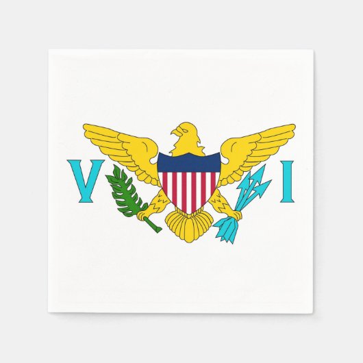 愛国的紙ナプキンとヴァージン諸島国旗 スタンダードカクテルナプキン (正面)