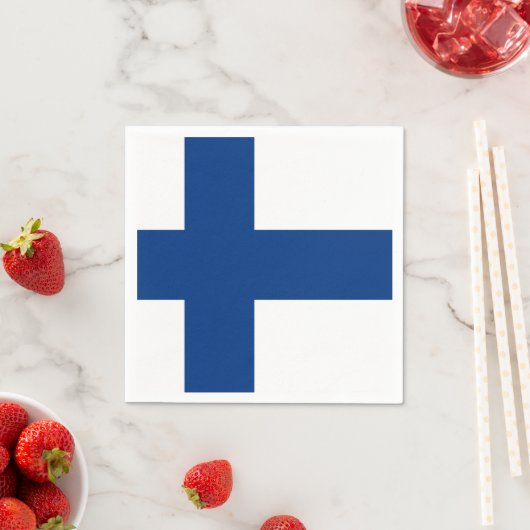 愛国的紙ナプキンスとフィンランド国旗 スタンダードカクテルナプキン (インサイチュ)