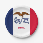 愛国的紙プレートとアイオワ州旗 ペーパープレート (正面)