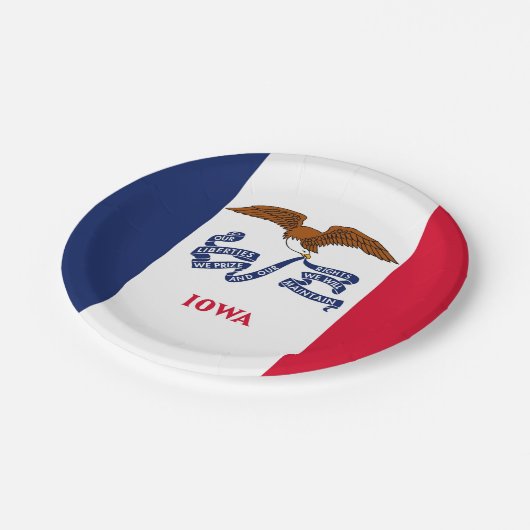 愛国的紙プレートとアイオワ州旗 ペーパープレート (アングル)