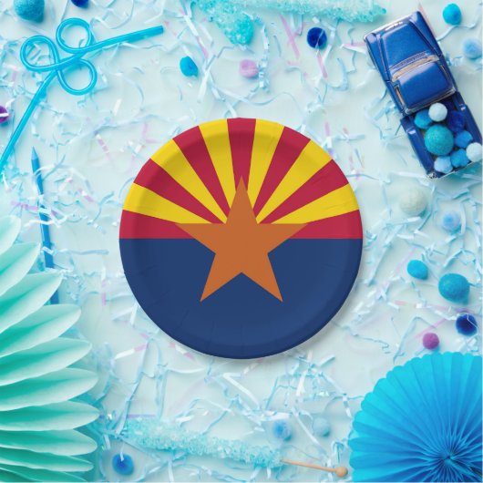 愛国的紙プレートとアリゾナ州旗 ペーパープレート (パーティー)