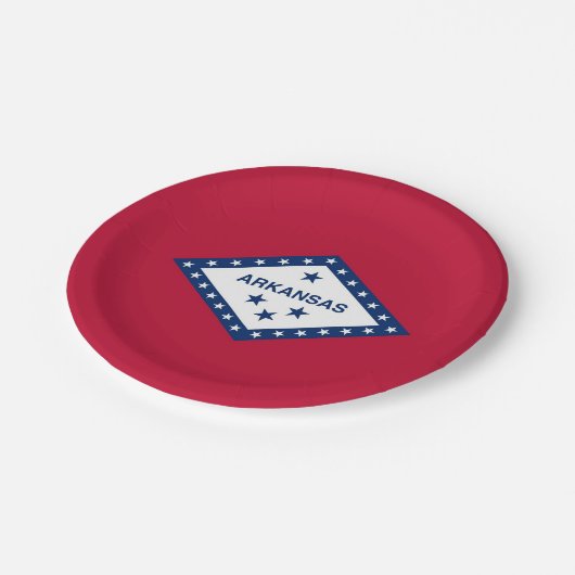 愛国的紙プレートとアーカンソー州旗 ペーパープレート (アングル)