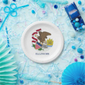 愛国的紙プレートとイリノイ州旗 ペーパープレート (パーティー)