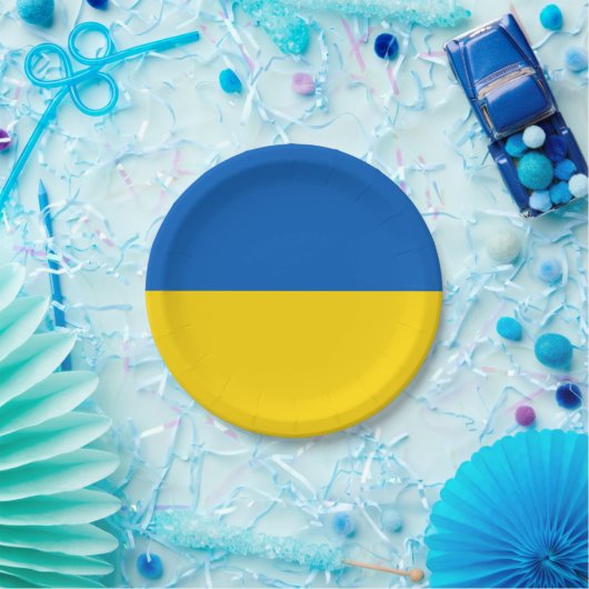 愛国的紙プレートとウクライナ国旗 ペーパープレート (パーティー)