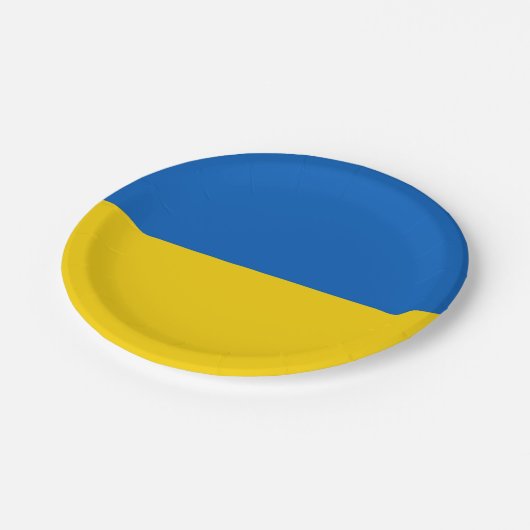 愛国的紙プレートとウクライナ国旗 ペーパープレート (アングル)