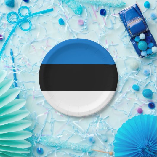 愛国的紙プレートとエストニア国旗 ペーパープレート (パーティー)