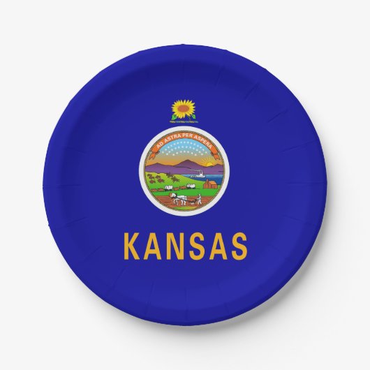 愛国的紙プレートとカンザス州旗 ペーパープレート (正面)
