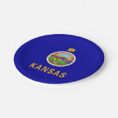愛国的紙プレートとカンザス州旗 ペーパープレート (アングル)