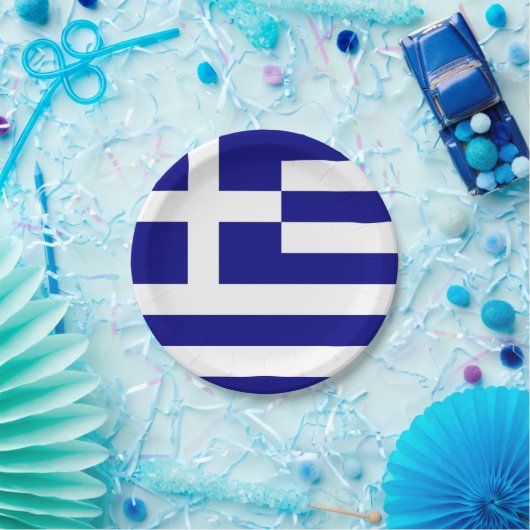 愛国的紙プレートとギリシャ国旗 ペーパープレート (パーティー)