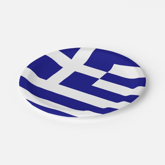 愛国的紙プレートとギリシャ国旗 ペーパープレート (アングル)