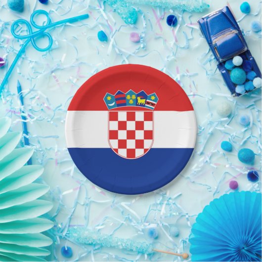 愛国的紙プレートとクロアチア国旗 ペーパープレート (パーティー)