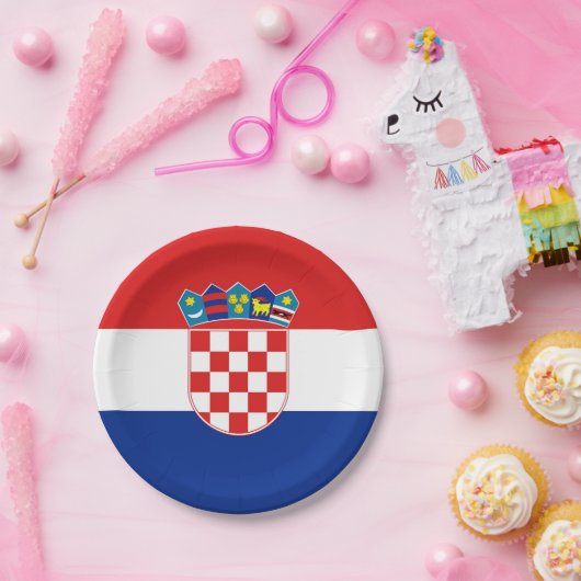 愛国的紙プレートとクロアチア国旗 ペーパープレート (パーティー)