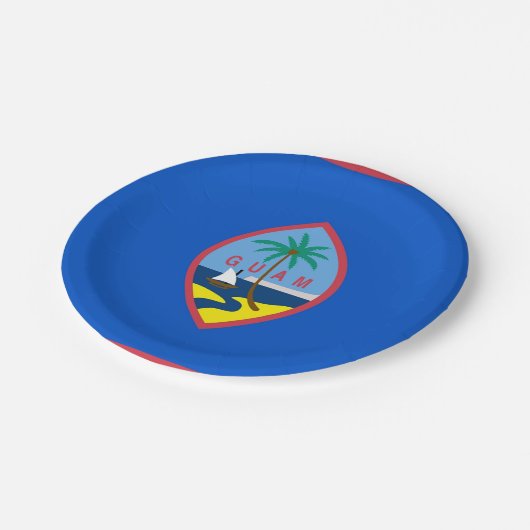 愛国的紙プレートとグアム国旗 ペーパープレート (アングル)