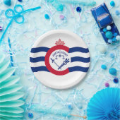 愛国的紙プレートとシンシナティ州旗。 ペーパープレート (パーティー)