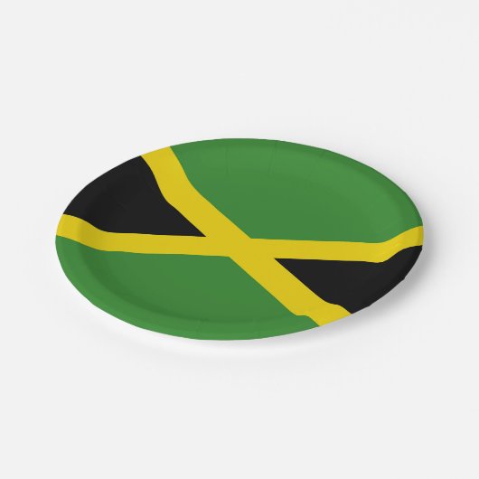愛国的紙プレートとジャマイカ国旗 ペーパープレート (アングル)